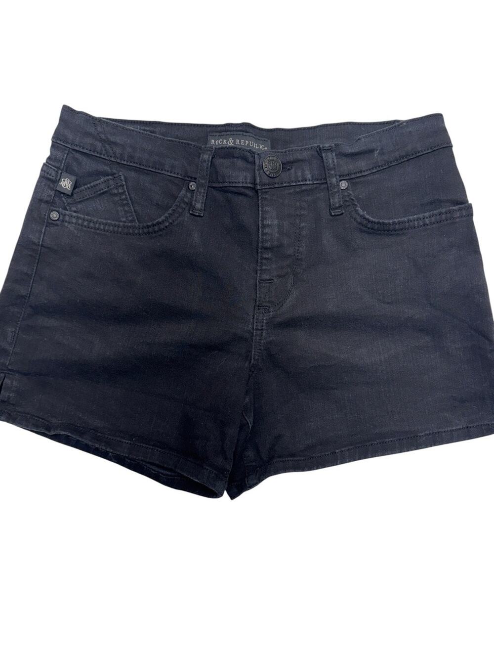 ROCK & REPUBLIC Women’s 8 Black KIMBER Jean Shorts